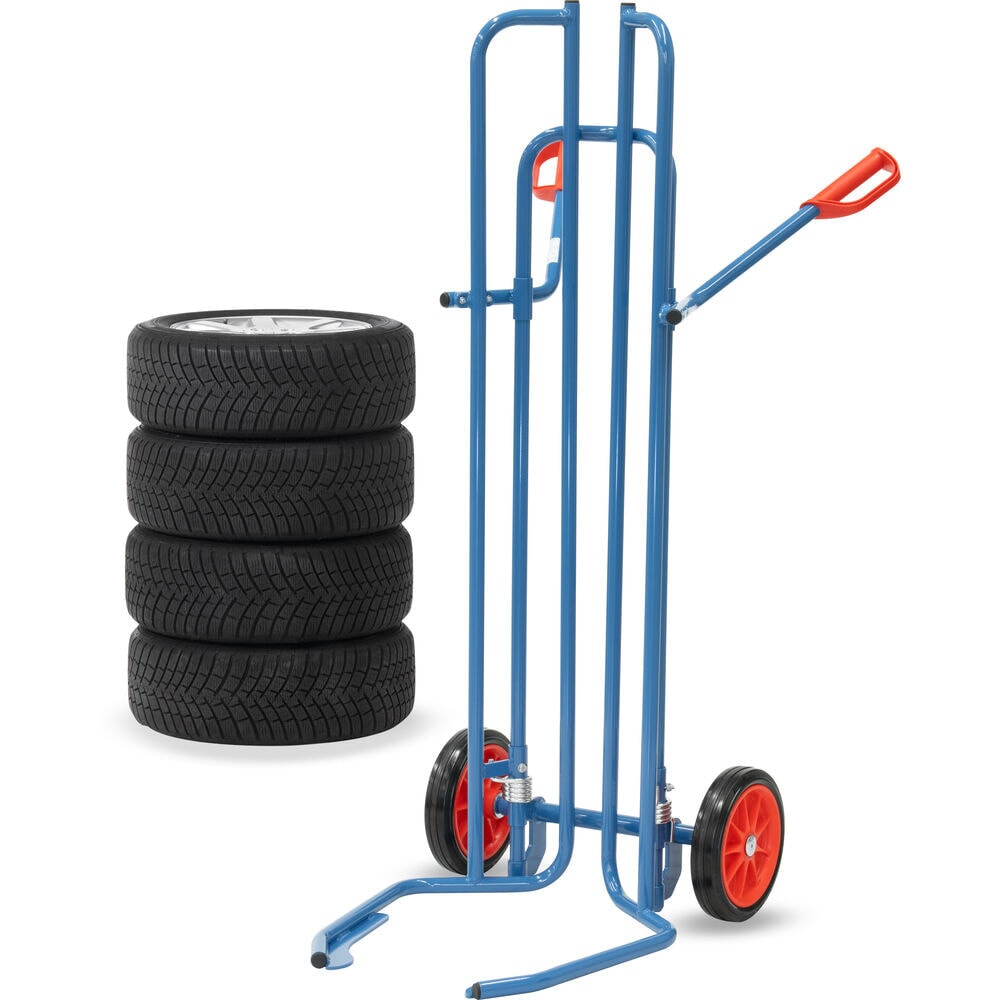Produktabbildung Nr. 3: fetra® Reifenkarre aus Stahl, Tragkraft 200 kg, für 8 Reifen, Vollgummi-Bereifung