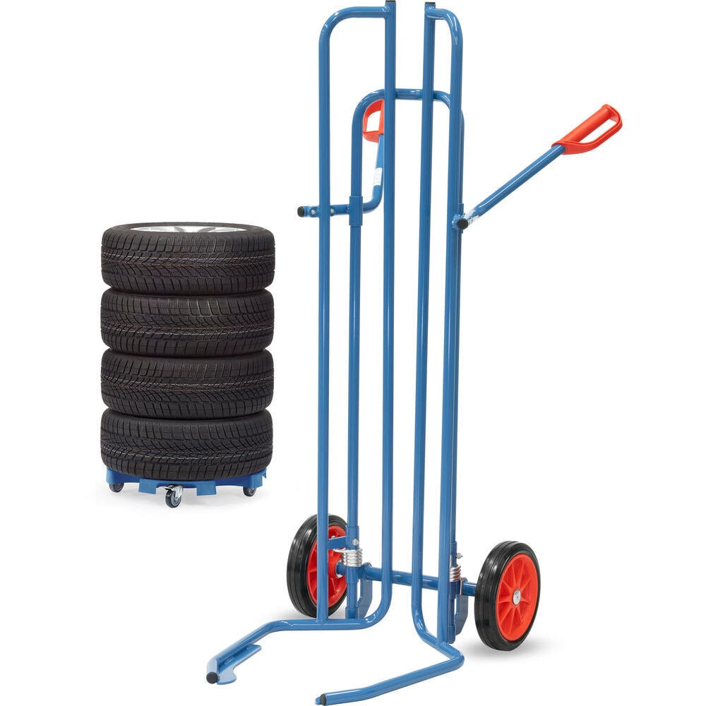 Produktabbildung Nr. 4: fetra® Reifenkarre aus Stahl, Tragkraft 200 kg, für 8 Reifen, Vollgummi-Bereifung