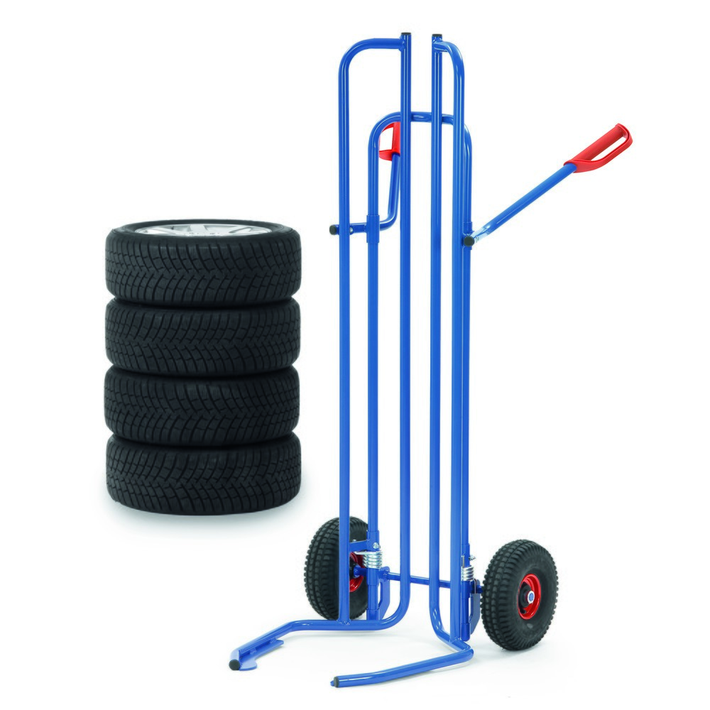 Produktabbildung Nr. 3: fetra® Reifenkarre aus Stahl, Tragkraft 200 kg, für 8 Reifen, Vollgummi-Bereifung