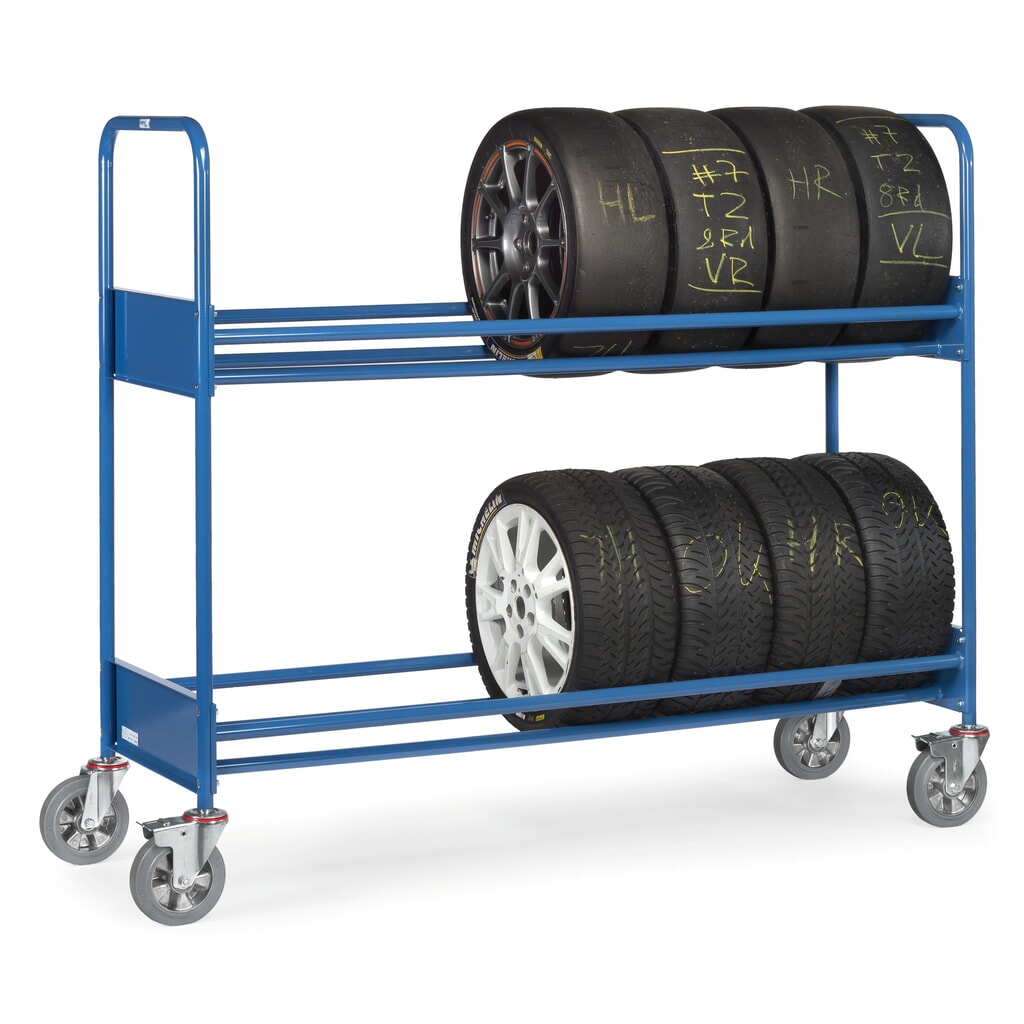 fetra® Reifenwagen, Tragkraft 500 kg, HxBxL 1.670 x 670 x 1.990 mm Produktabbildung Nr. 2: fetra® Reifenwagen, Tragkraft 500 kg, HxBxL 1.670 x 670 x 1.990 mm