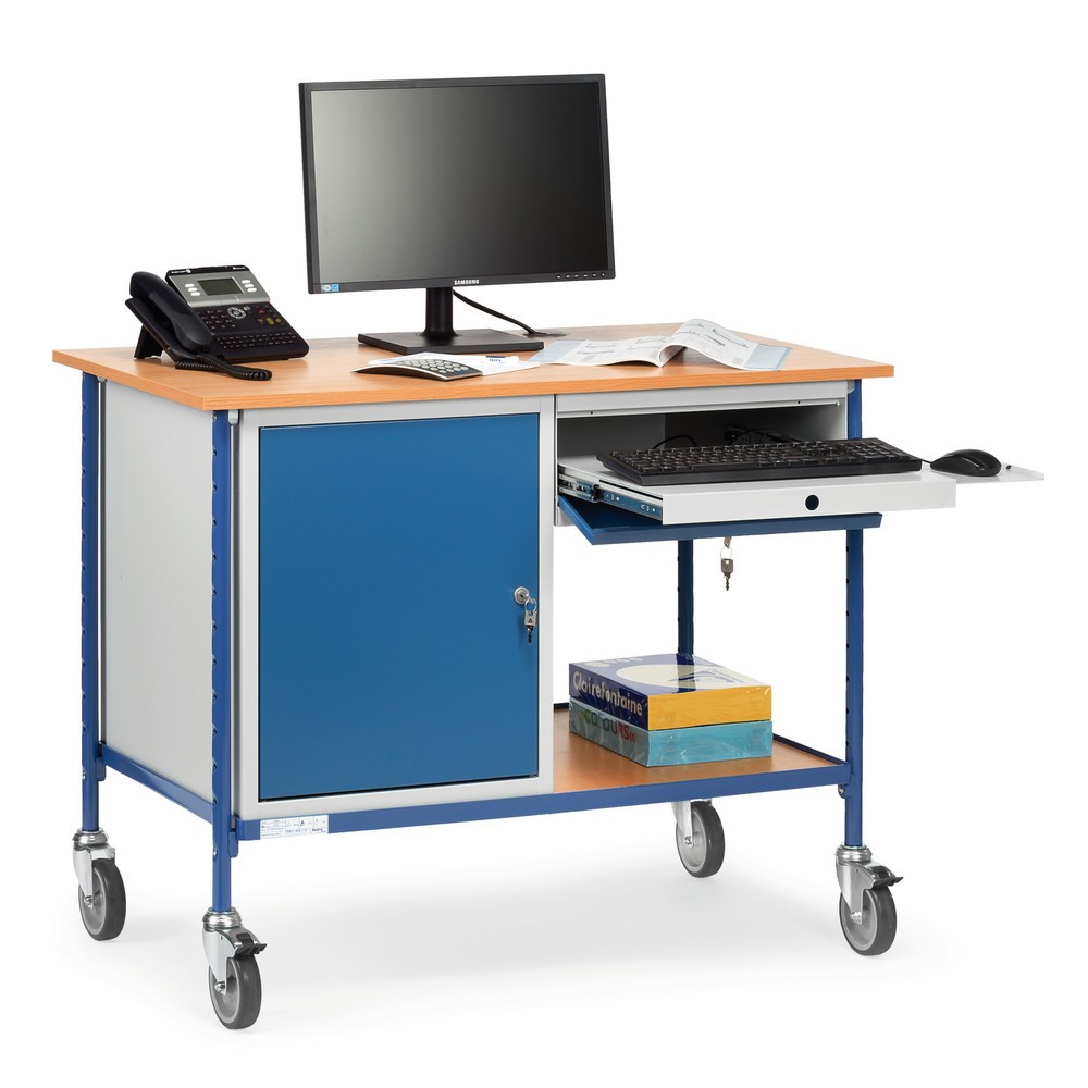 Produktabbildung Nr. 2: fetra® Rolltisch, Tagkraft 150 kg, 1 Stahlschrank, 1 Schublade