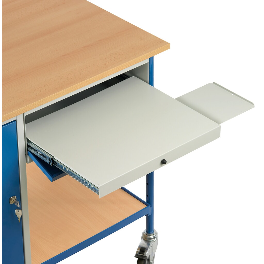 fetra® Rolltisch, Tagkraft 150 kg, 1 Stahlschrank, 1 Schublade Produktabbildung Nr. 3: fetra® Rolltisch, Tagkraft 150 kg, 1 Stahlschrank, 1 Schublade