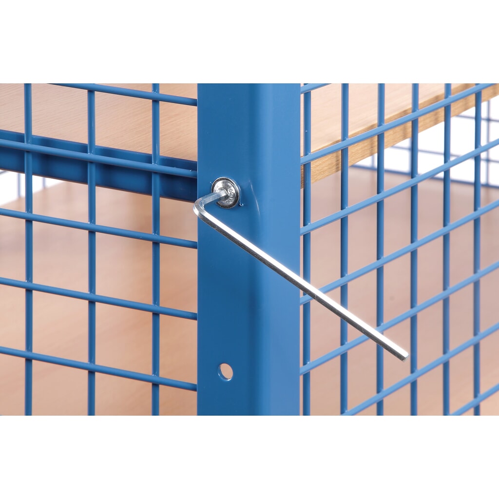 fetra® Schrankwagen, 3 Gitterwände, 5 Etagen à 1.200 x 780 mm Produktabbildung Nr. 3: fetra® Schrankwagen, 3 Gitterwände, 5 Etagen à 1.200 x 780 mm