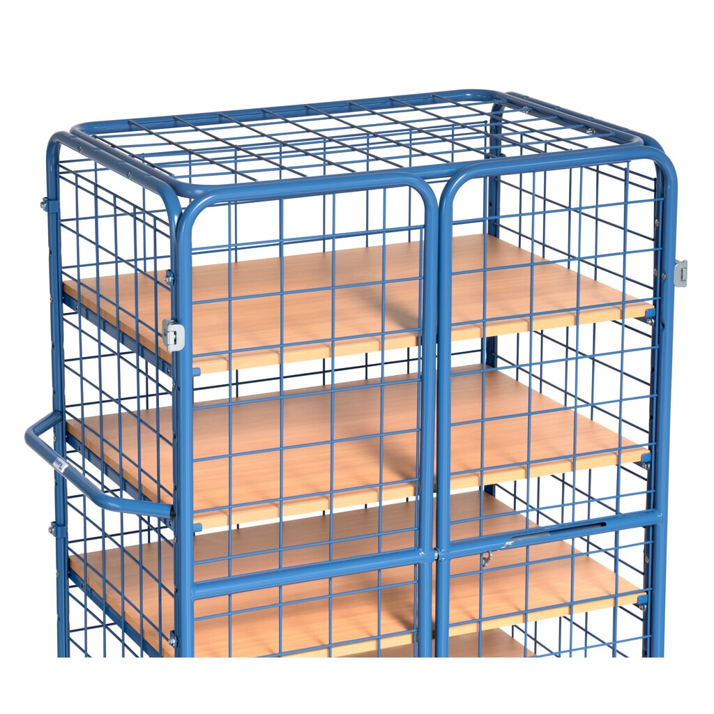 fetra® Schrankwagen, TK 600 kg, Gitterwände, mit Doppelflügeltür, 5 Etagen à 1.000 x 600 mm Produktabbildung Nr. 4: fetra® Schrankwagen, TK 600 kg, Gitterwände, mit Doppelflügeltür, 5 Etagen à 1.000 x 600 mm