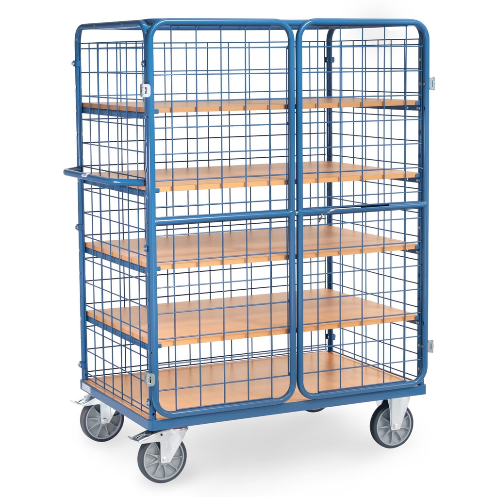Produktabbildung Nr. 4: fetra® Schrankwagen, TK 600 kg, Gitterwände, mit Doppelflügeltür, 5 Etagen à 1.200 x 800 mm