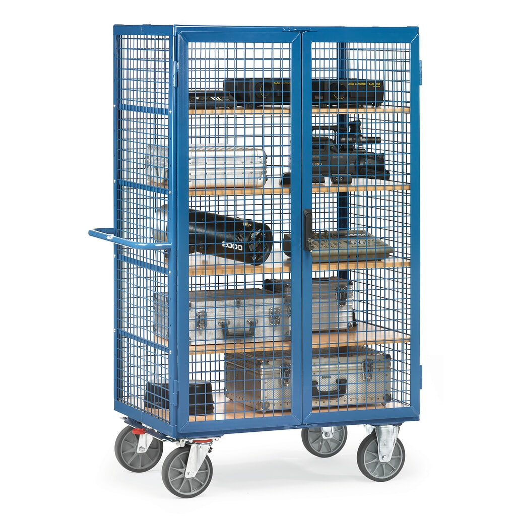Produktabbildung Nr. 3: fetra® Schrankwagen, TK 750 kg, Gitterwände, mit Doppelflügeltür, 5 Etagen à 1.200 x 780 mm