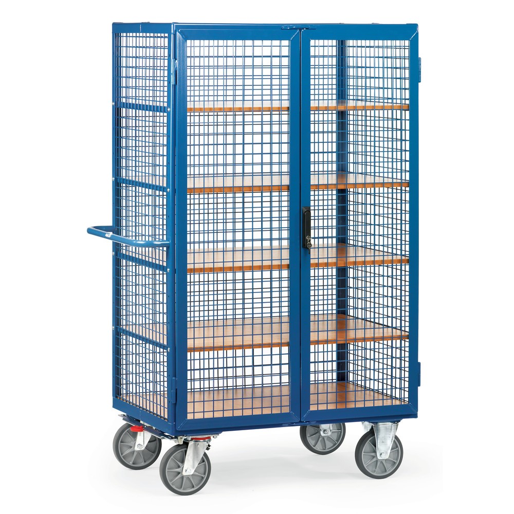 Produktabbildung Nr. 1: fetra® Schrankwagen, TK 750 kg, Gitterwände, mit Doppelflügeltür, 5 Etagen à 1.000 x 680 mm
