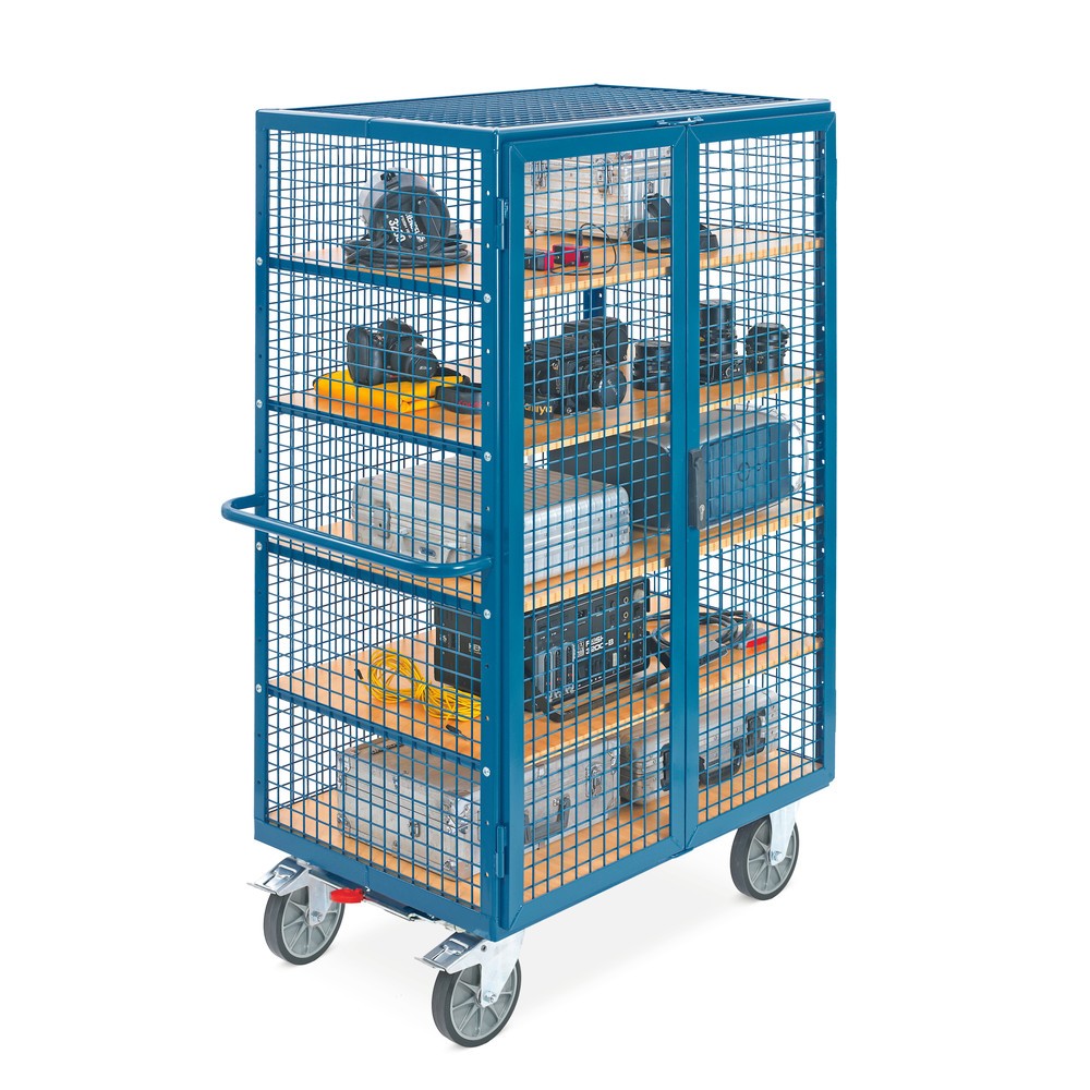 Produktabbildung Nr. 3: fetra® Schrankwagen, TK 750 kg, Gitterwände, mit Doppelflügeltür, 5 Etagen à 1.000 x 680 mm