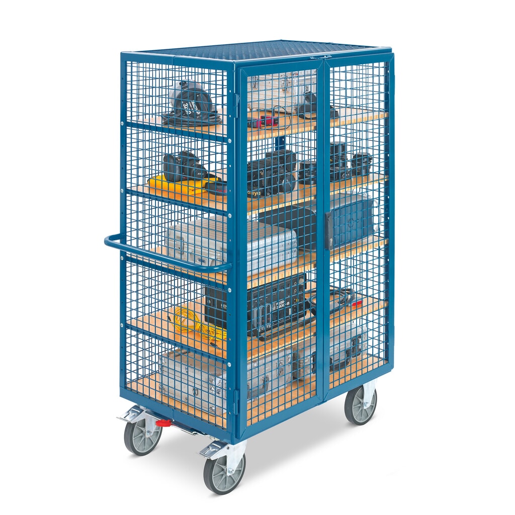 Produktabbildung Nr. 4: fetra® Schrankwagen, TK 750 kg, Gitterwände, mit Doppelflügeltür, 5 Etagen à 1.200 x 780 mm