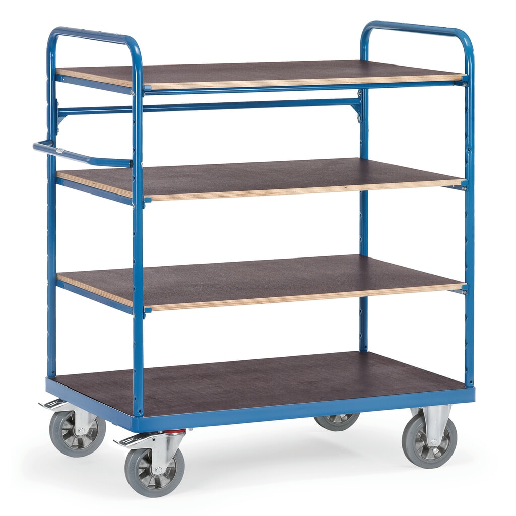 Produktabbildung: fetra® Schwerlast-Etagenwagen, 4 Etagen, Tragkraft 1.200 kg, HxBxL 1.583 x 800 x 373 mm