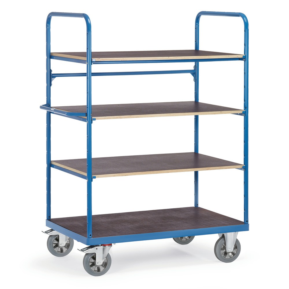 Produktabbildung: fetra® Schwerlast-Etagenwagen, 4 Etagen, Tragkraft 1.200 kg, HxBxL 1.817 x 700 x 1.173 mm