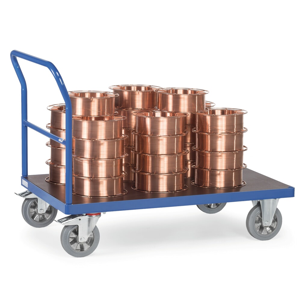fetra® Schwerlast-Plattformwagen, mit Schiebebügel, Ladefläche BxT 800 x 1.600 mm Produktabbildung Nr. 2: fetra® Schwerlast-Plattformwagen, mit Schiebebügel, Ladefläche BxT 800 x 1.600 mm