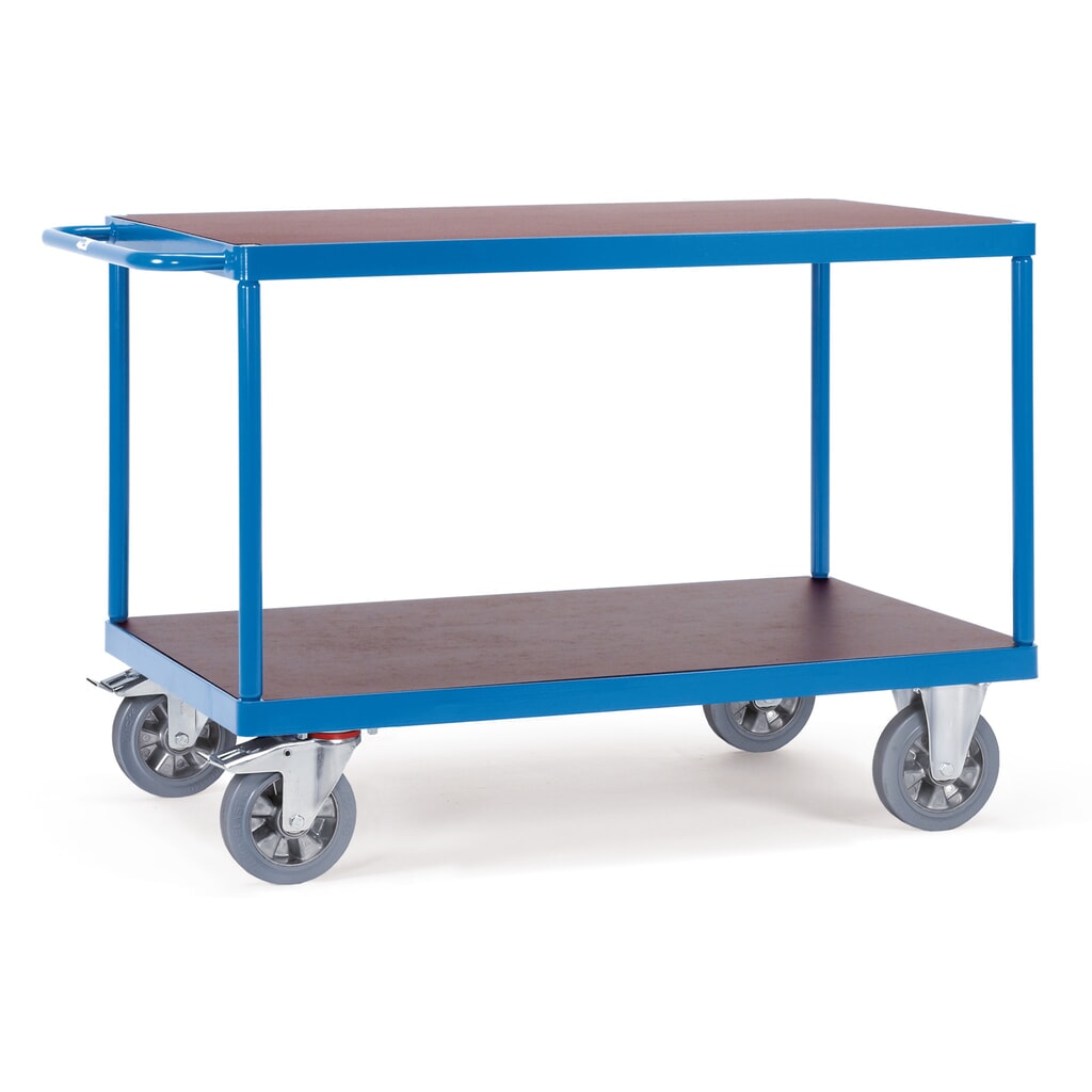 Produktabbildung: fetra® Schwerlast-Tischwagen, TK 1.200 kg, 2 Etagen à 1.600 x 800 mm