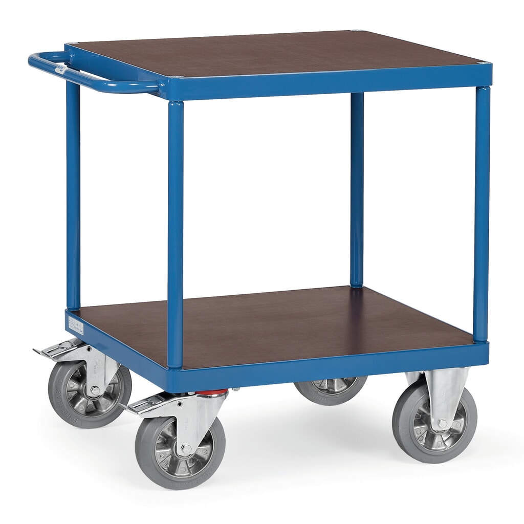 Produktabbildung: fetra® Schwerlast-Tischwagen, TK 1.200 kg, 2 Etagen à 700 x 700 mm