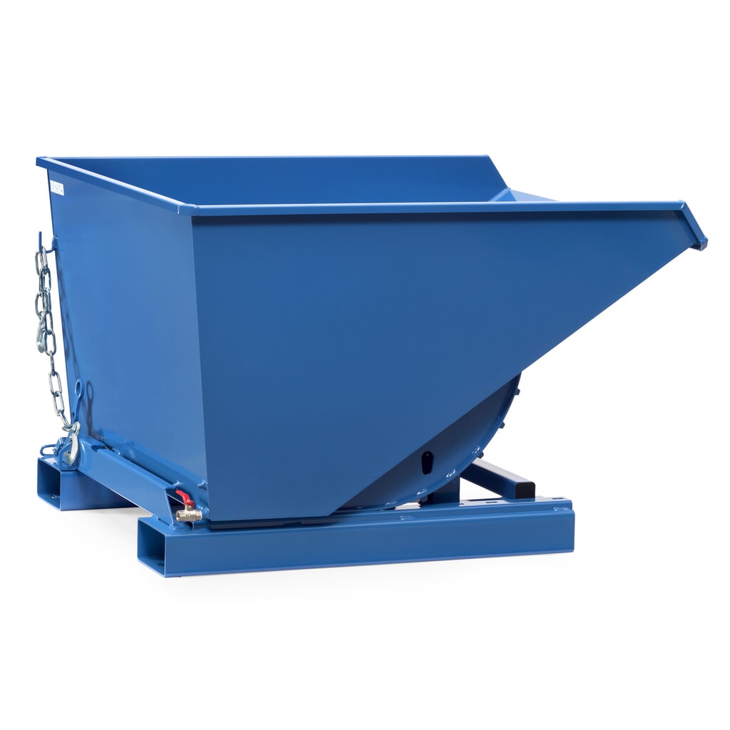 fetra® Selbstkipper mit Ablasshahn, Behälter Volumen 350 l, Tragkraft 1.000 kg Produktabbildung: fetra® Selbstkipper mit Ablasshahn, Behälter Volumen 350 l, Tragkraft 1.000 kg