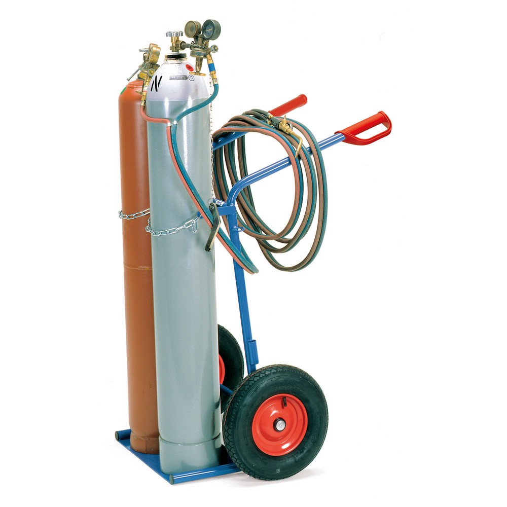 Produktabbildung Nr. 2: fetra® Stahlflaschen-Karre, für 2 Stahlflaschen à 40-50 Liter, Luft-Bereifung