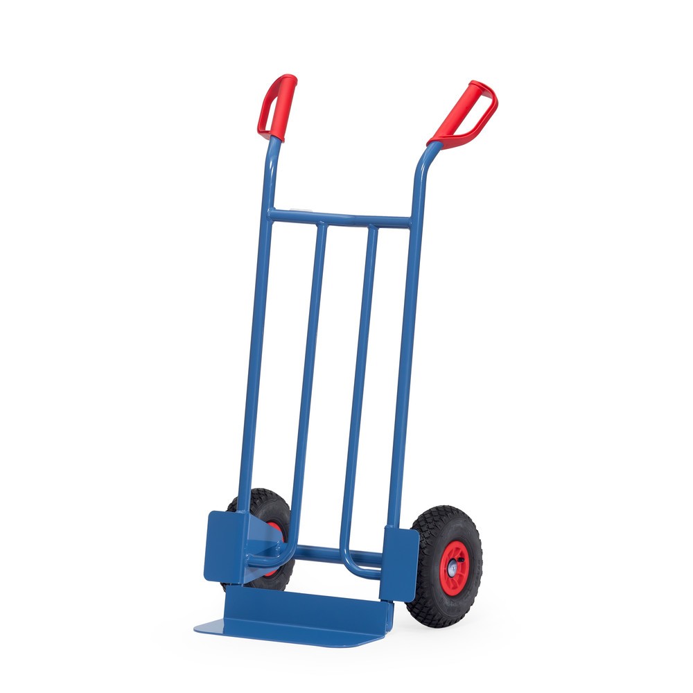 Produktabbildung: fetra® Stapelkarre, Höhe 1.150 mm, Tragkraft 250 kg, Schaufel BxT 400 x 150 mm, einfach, Luft-Bereifung
