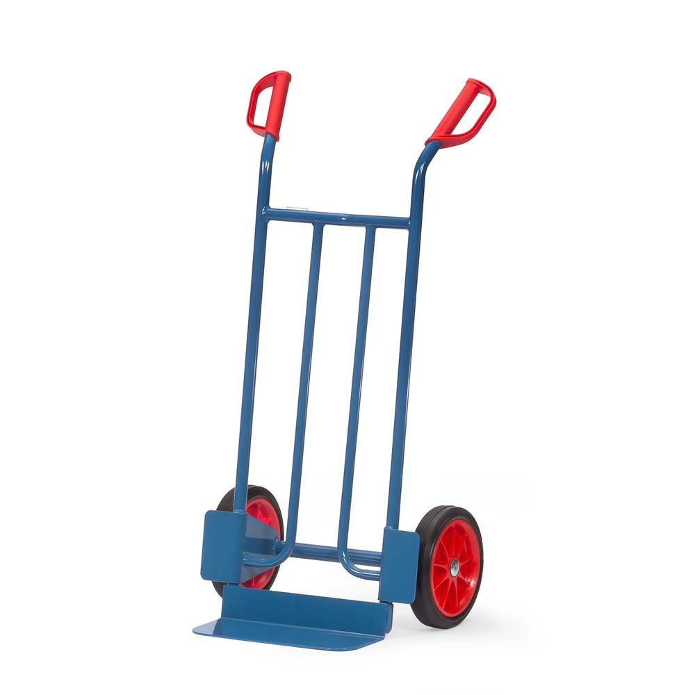 Produktabbildung: fetra® Stapelkarre, Höhe 1.150 mm, Tragkraft 250 kg, Schaufel BxT 400 x 150 mm, einfach, Vollgummi-Bereifung
