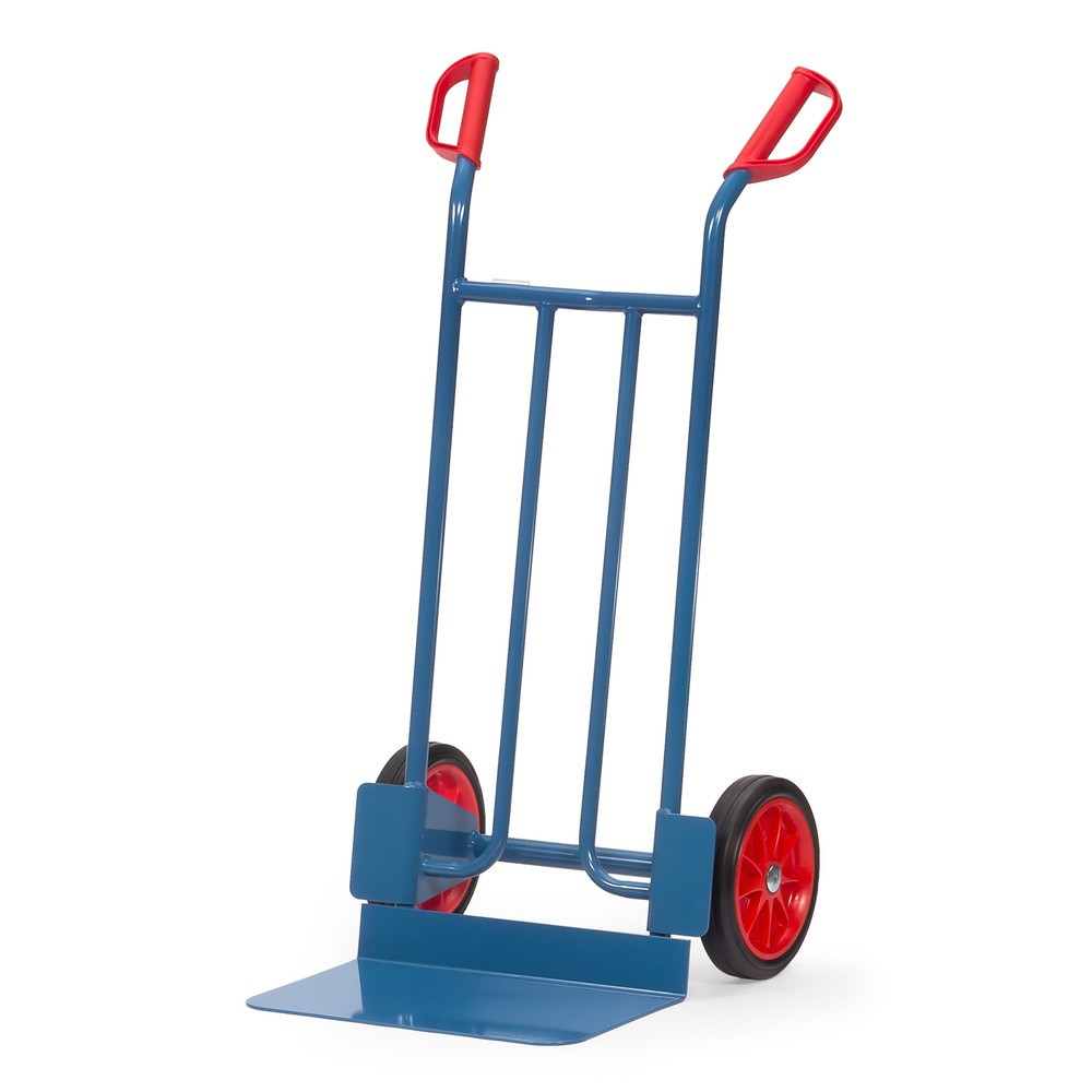 Produktabbildung: fetra® Stapelkarre, Höhe 1.150 mm, Tragkraft 250 kg, Schaufel BxT 480 x 300 mm, einfach, Vollgummi-Bereifung