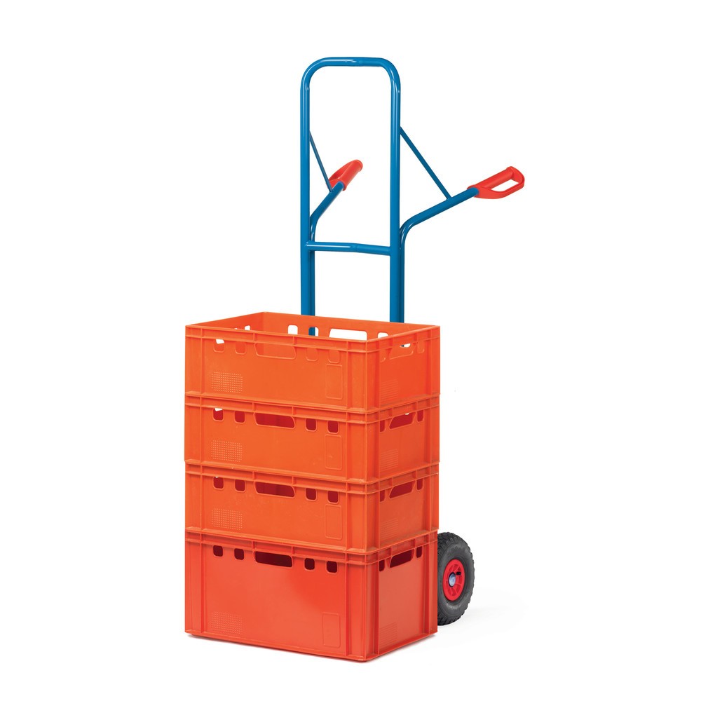 Produktabbildung Nr. 2: fetra® Stapelkarre, Höhe 1.600 mm, Tragkraft 300 kg, Schaufel BxT 480 x 300 mm, mit Querbügel oben, Luft-Bereifung
