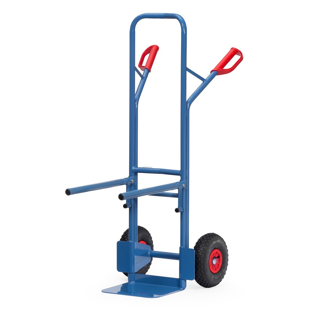 Produktabbildung: fetra® Stuhlkarre aus Stahl, Traggestell anschraubbar, Schaufel BxT 320 x 250 mm, Luft-Bereifung