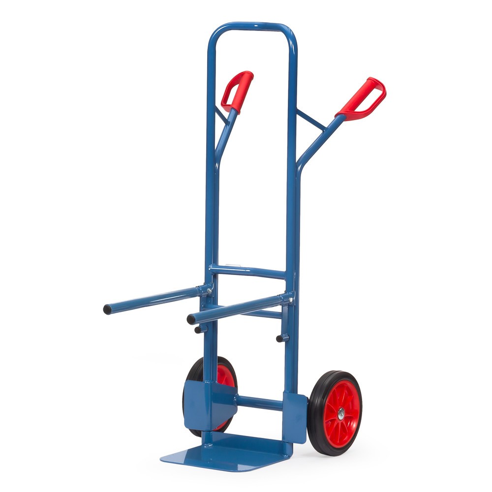 Produktabbildung: fetra® Stuhlkarre aus Stahl, Traggestell anschraubbar, Schaufel BxT 320 x 250 mm, Vollgummi-Bereifung