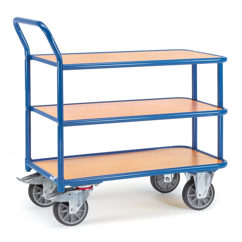 Produktabbildung: fetra® Tischwagen, TK 400 kg, 3 Etagen à 850 x 500 mm