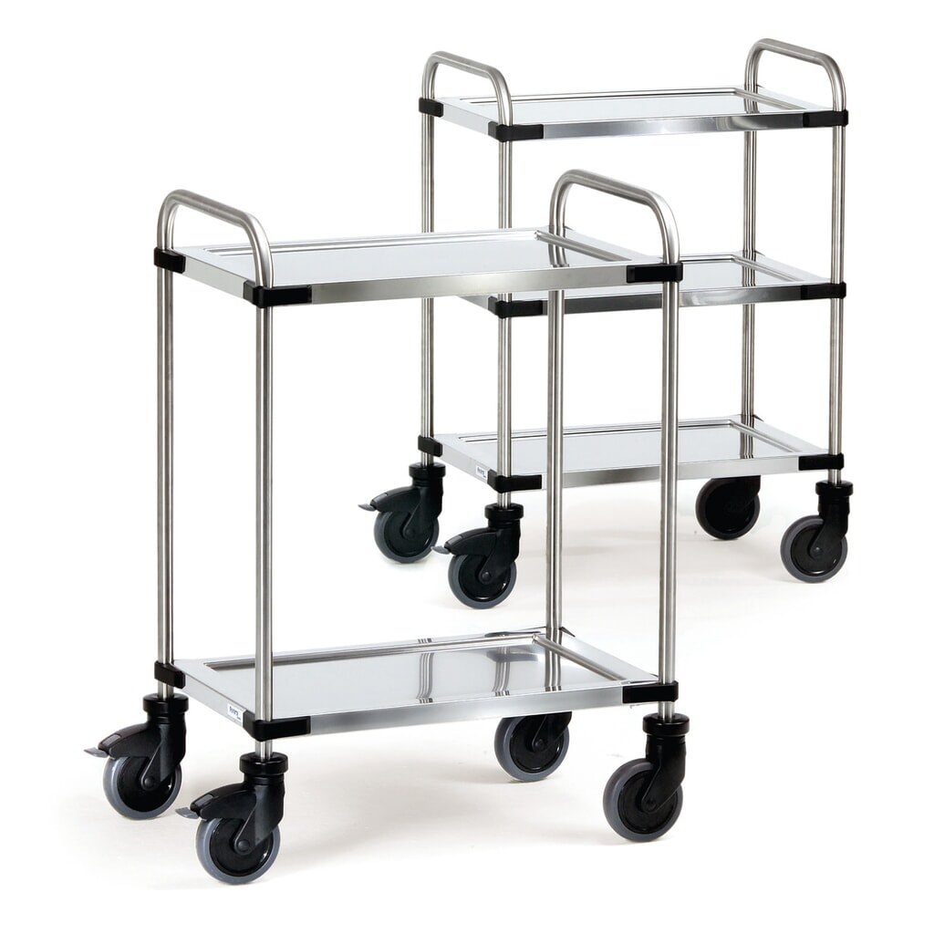 fetra® Tischwagen Edelstahl, HxBxT 950 x 470 x 700 mm, TK 120 kg Produktabbildung: fetra® Tischwagen Edelstahl, HxBxT 950 x 470 x 700 mm, TK 120 kg