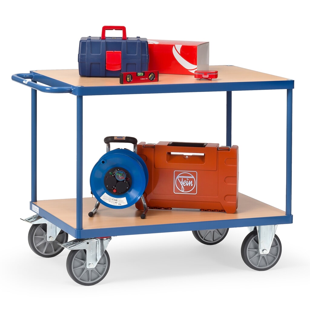 Produktabbildung Nr. 3: fetra® Schwerer Tisch- und Montagewagen, 2 Etagen à 600 x 1.000 mm
