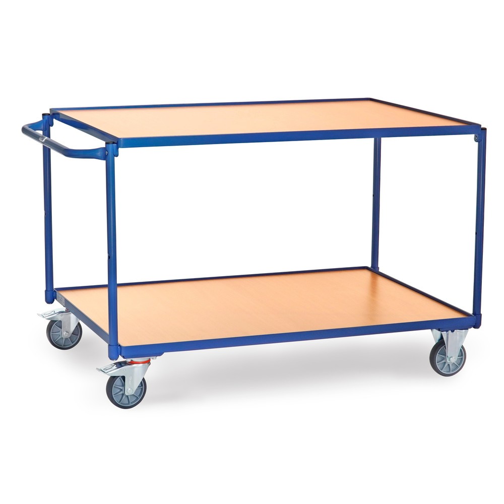 Produktabbildung Nr. 1: fetra® Tischwagen, TK 300 kg, 2 Etagen à 1.200 x 800 mm, waagerechter Schiebebügel