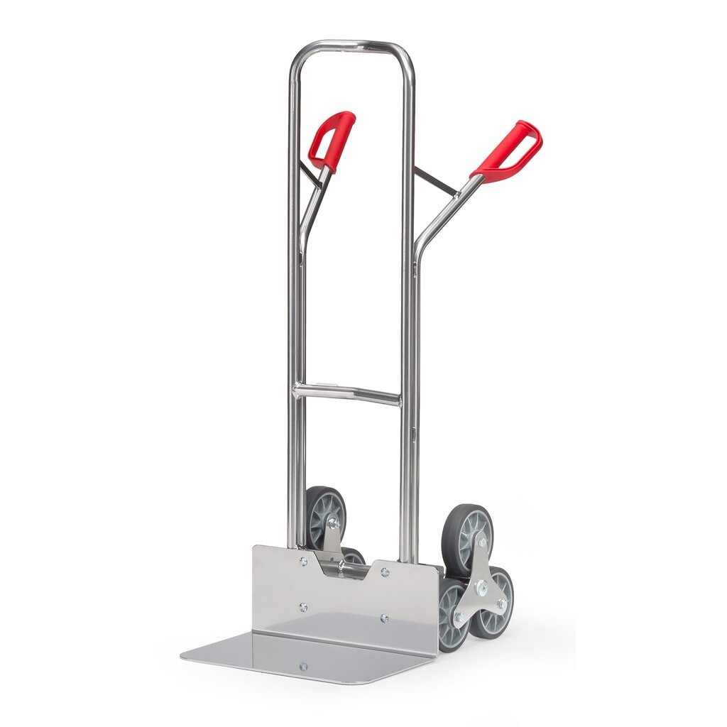 fetra® Treppenkarre, 3-armiger Radstern, Tragkraft 200 kg, Schaufel BxT 480 x 300 mm, Aluminium Produktabbildung: fetra® Treppenkarre, 3-armiger Radstern, Tragkraft 200 kg, Schaufel BxT 480 x 300 mm, Aluminium