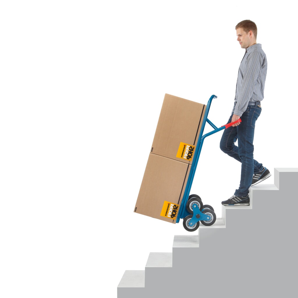 fetra® Treppenkarre, 3-armiger Radstern, Tragkraft 200 kg, Schaufel BxT 320 x 250 mm, Stahl Produktabbildung Nr. 6: fetra® Treppenkarre, 3-armiger Radstern, Tragkraft 200 kg, Schaufel BxT 320 x 250 mm, Stahl