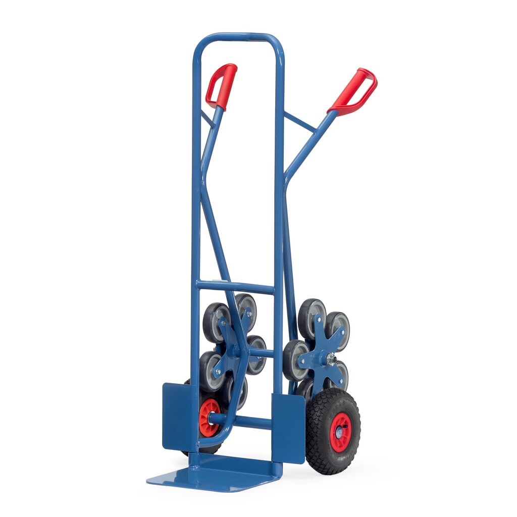 fetra® Treppenkarre, 5-armiger Radstern, Tragkraft 200 kg, Schaufel BxT 320 x 250 mm, Stahl Produktabbildung: fetra® Treppenkarre, 5-armiger Radstern, Tragkraft 200 kg, Schaufel BxT 320 x 250 mm, Stahl