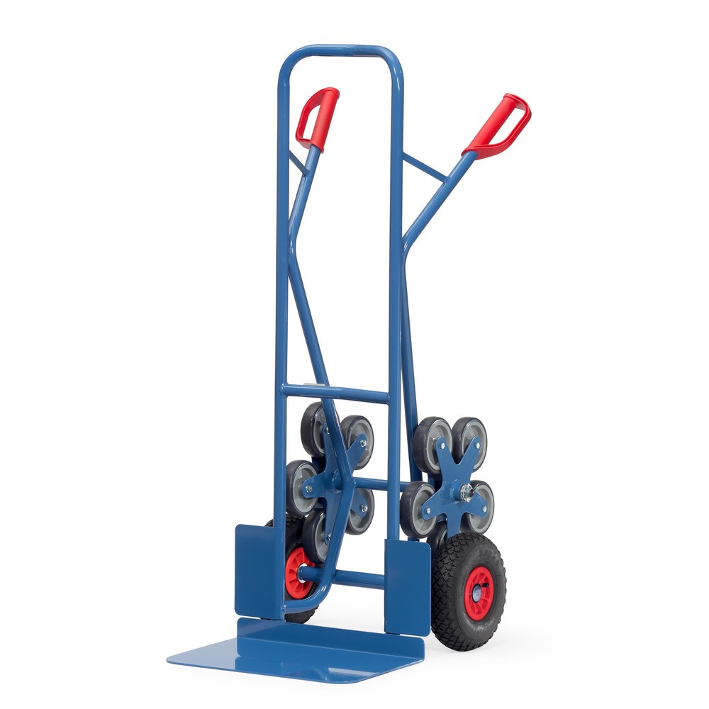 Produktabbildung: fetra® Treppenkarre, 5-armiger Radstern, Tragkraft 200 kg, Schaufel BxT 480 x 300 mm, Stahl