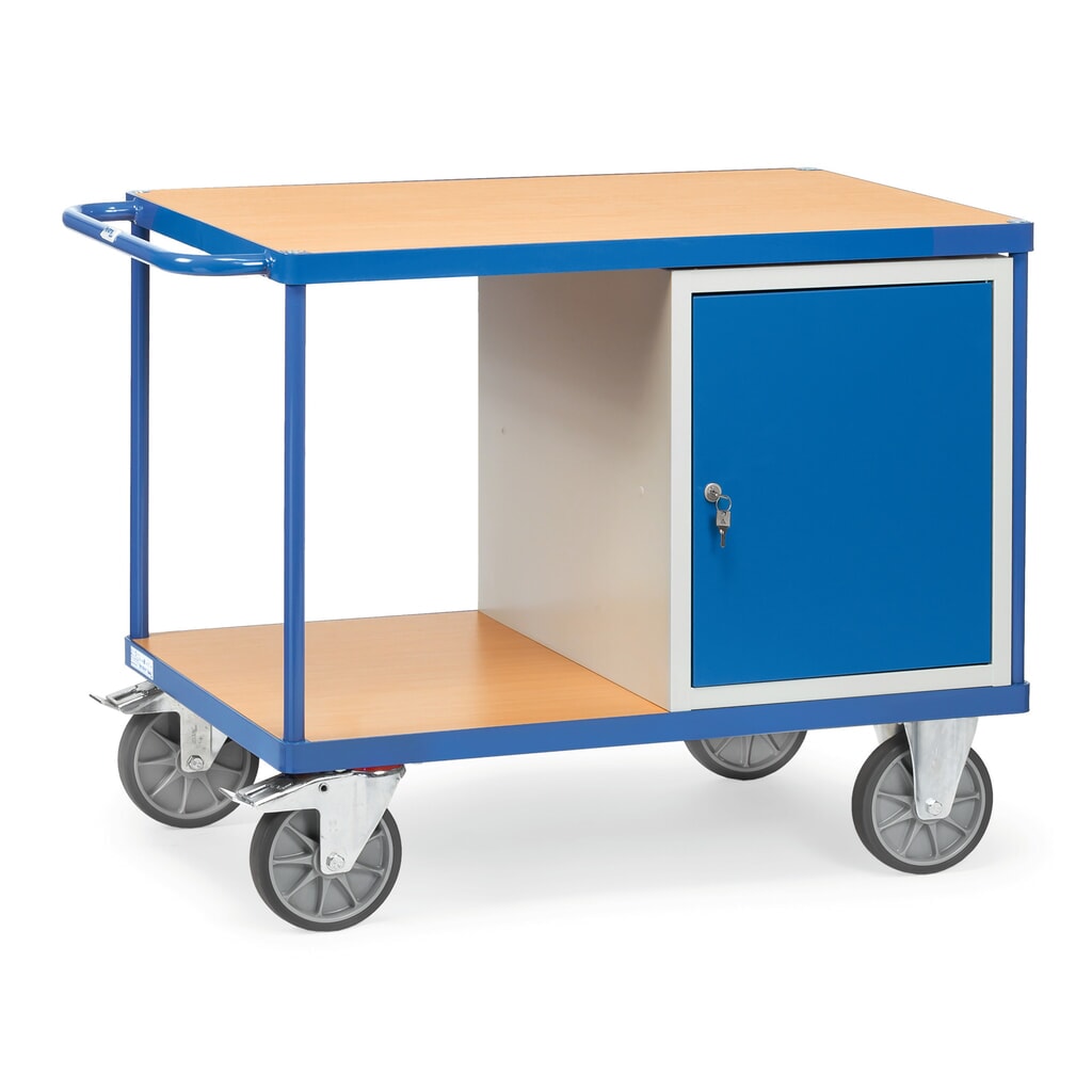 fetra® Werkstattwagen, 1 Schrank, 2 Etagen, HxBxT 900 x 709 x 1.400 mm Produktabbildung: fetra® Werkstattwagen, 1 Schrank, 2 Etagen, HxBxT 900 x 709 x 1.400 mm