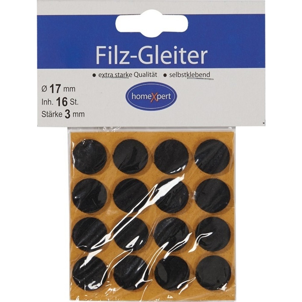 Produktabbildung: Filzgleiter, Filz braun, 17 mm, selbstklebend
