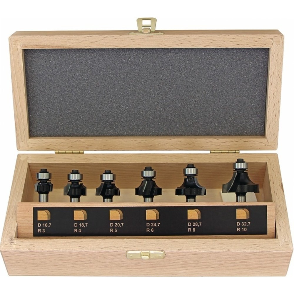 Produktabbildung: FISCH-TOOLS Abrundfräsersatz 973CT06A03, 6-teilig, Hartmetall Schaft-Ø 8 mm