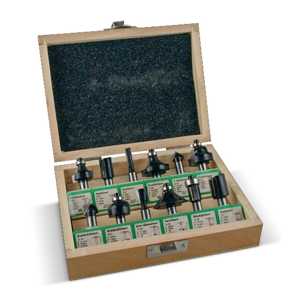 Produktabbildung: Fräsersatz 973CT12A05 Hartmetall Schaft-D. 8 mm 12-teilig