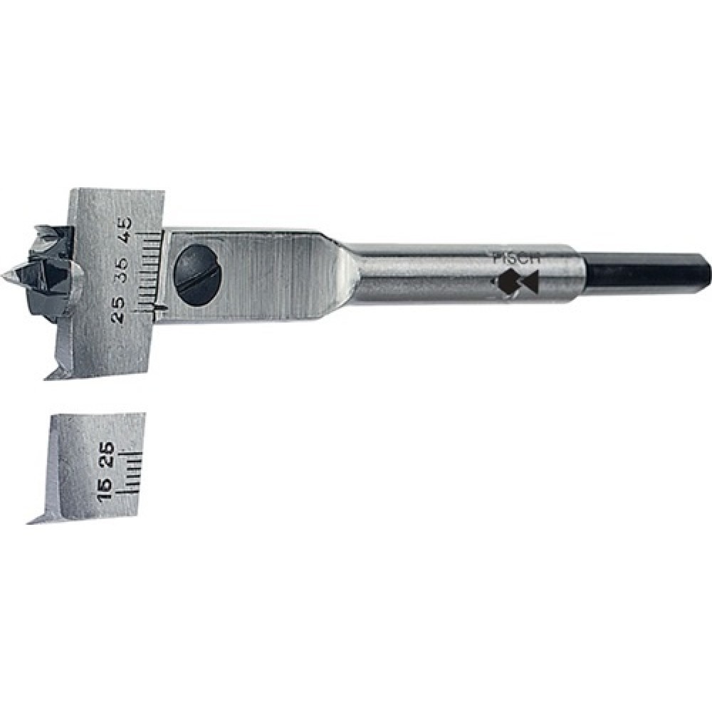Produktabbildung: Zentrumbohrer Type 0500 Bohr-D. 22-76mm L.190mm Schaft 6-kant FISCH-TOOLS