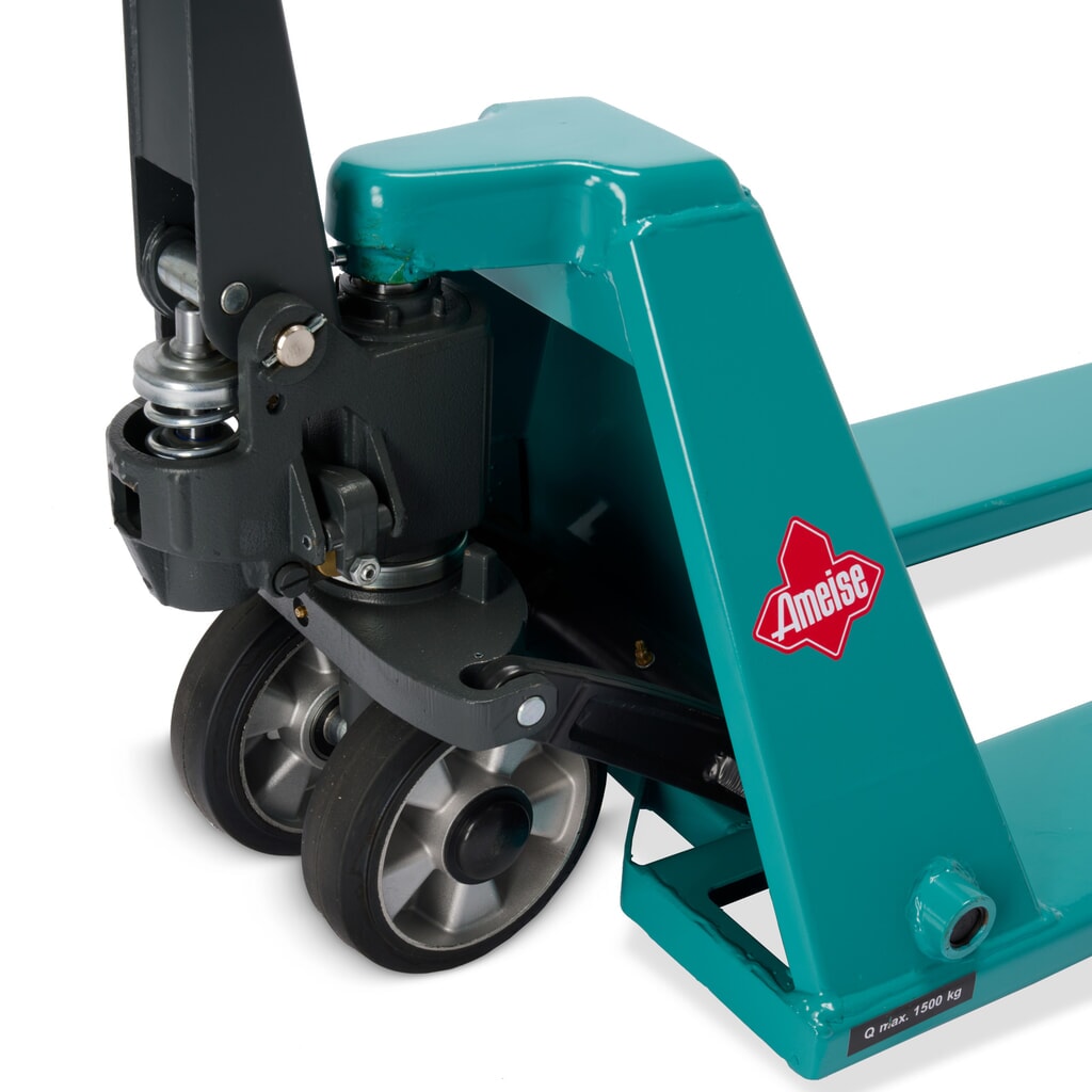 Flach-Handhubwagen Ameise® PTM 1.5 Low, Tragfähigkeit 1.500 kg, Gabellänge 1.150 mm, Vollgummi/Polyurethan Produktabbildung Nr. 9: Flach-Handhubwagen Ameise® PTM 1.5 Low, Tragfähigkeit 1.500 kg, Gabellänge 1.150 mm, Vollgummi/Polyurethan