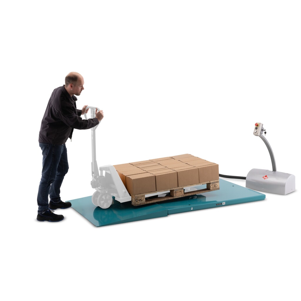 Flach-Scheren-Hubtisch Ameise® SLT 1.0, geschlossen, elektrisch, Tragkraft 1.000 kg, Plattform à 1.450 x 1.140 mm Produktabbildung Nr. 8: Flach-Scheren-Hubtisch Ameise® SLT 1.0, geschlossen, elektrisch, Tragkraft 1.000 kg, Plattform à 1.450 x 1.140 mm