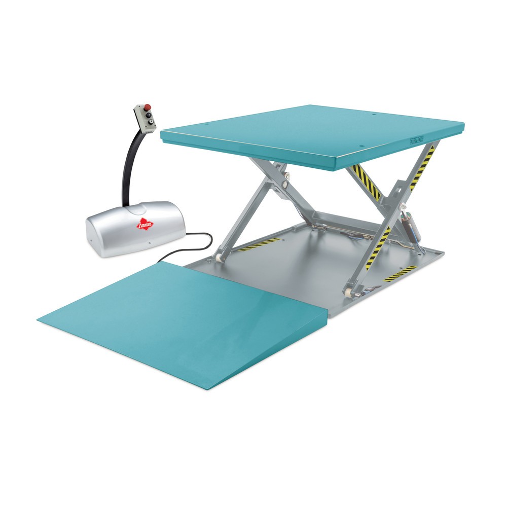 Produktabbildung: Flach-Scheren-Hubtisch Ameise® SLT 1.0, geschlossen, elektrisch, Tragkraft 1.000 kg, Plattform à 1.450 x 1.140 mm