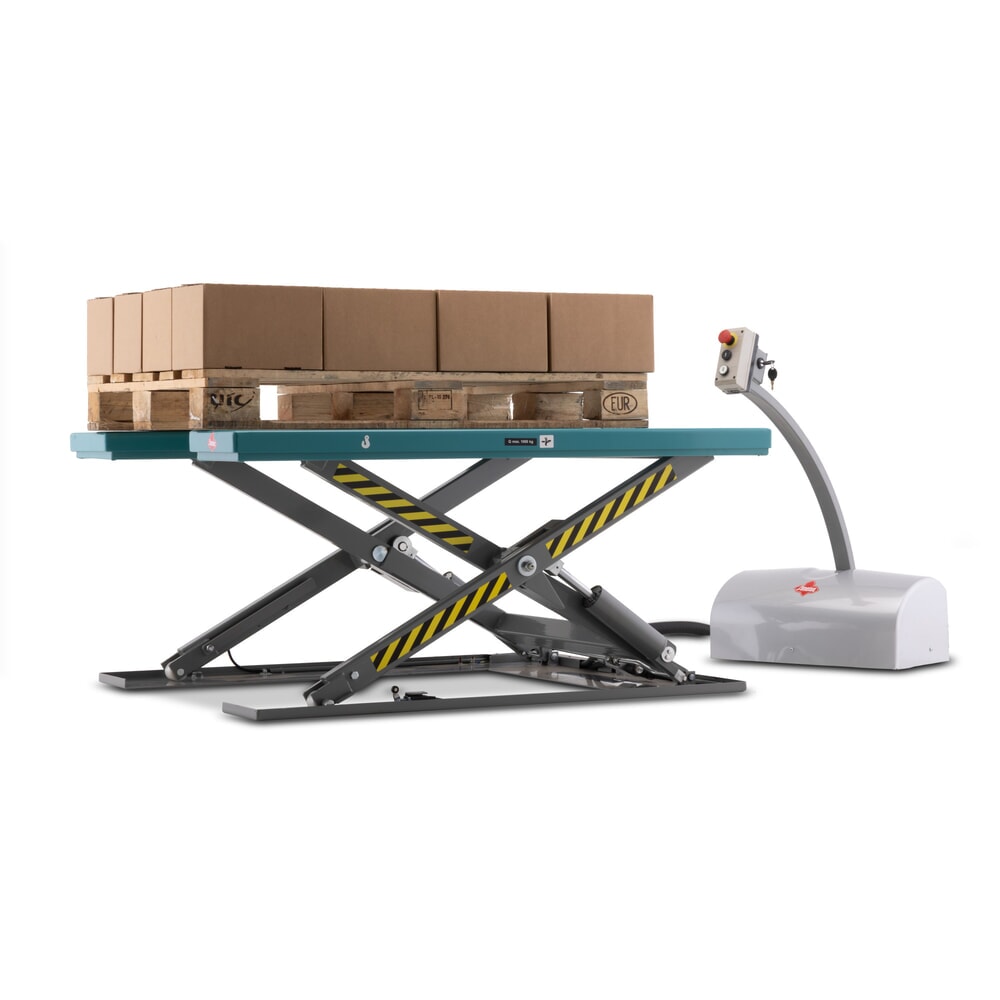 Produktabbildung: Flach-Scheren-Hubtisch Ameise® SLT 1.0, U-Form, elektrisch, Tragkraft 1.000 kg