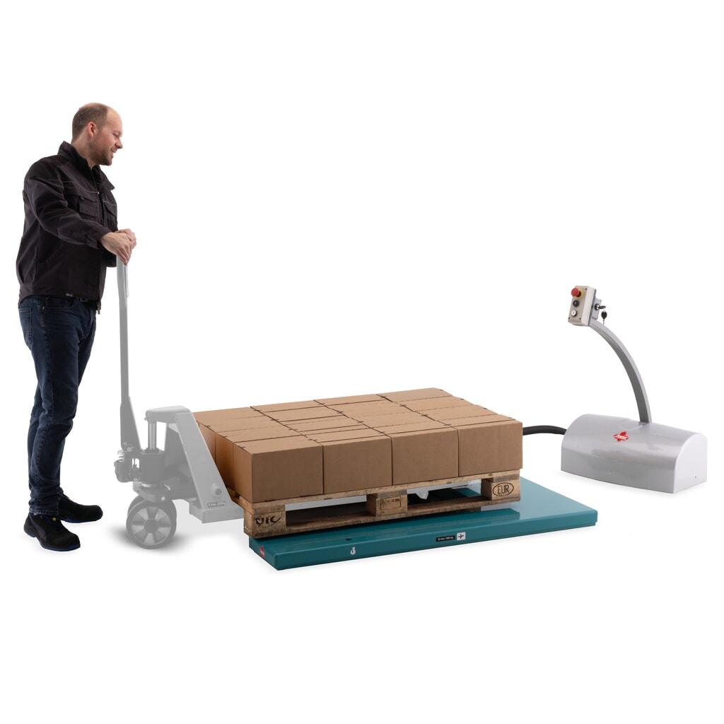 Flach-Scheren-Hubtisch Ameise® SLT 1.0, U-Form, elektrisch, Tragkraft 1.000 kg Produktabbildung Nr. 6: Flach-Scheren-Hubtisch Ameise® SLT 1.0, U-Form, elektrisch, Tragkraft 1.000 kg