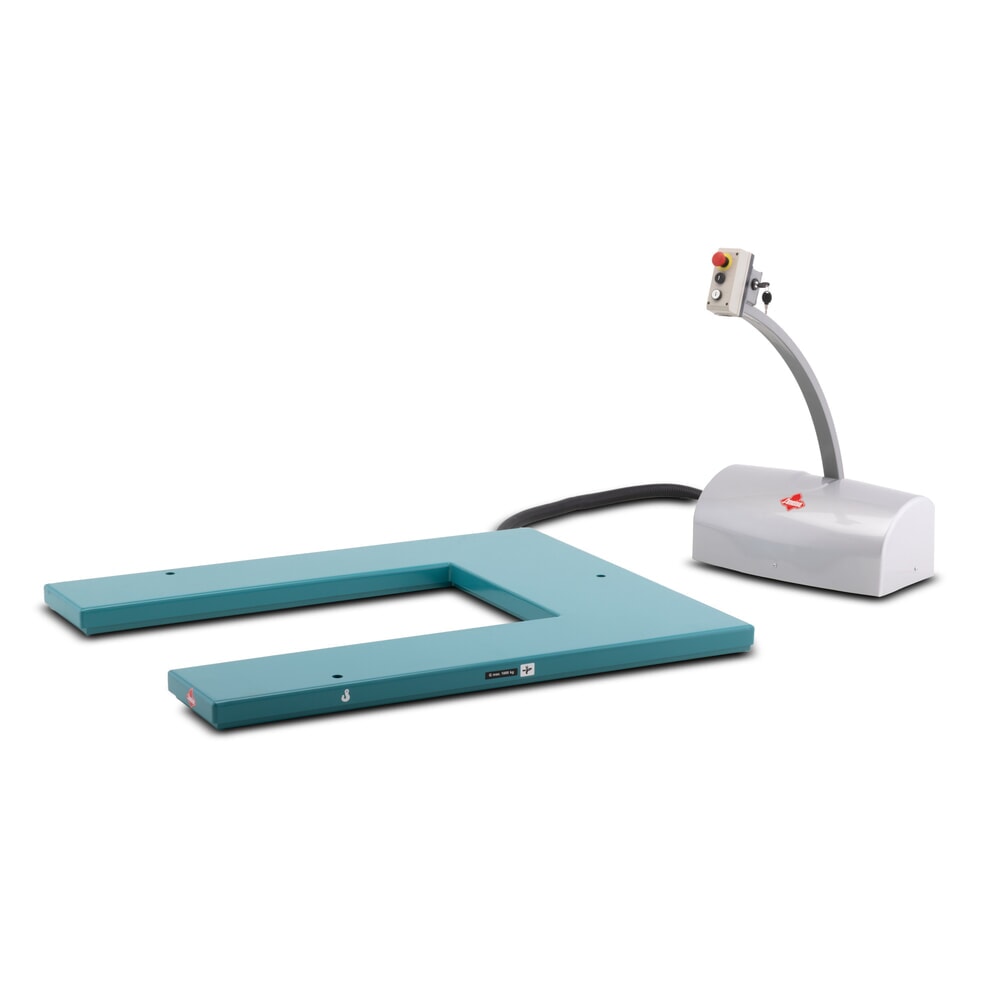 Produktabbildung: Flach-Scheren-Hubtisch Ameise® SLT 1.0, U-Form, elektrisch, Tragkraft 1.000 kg