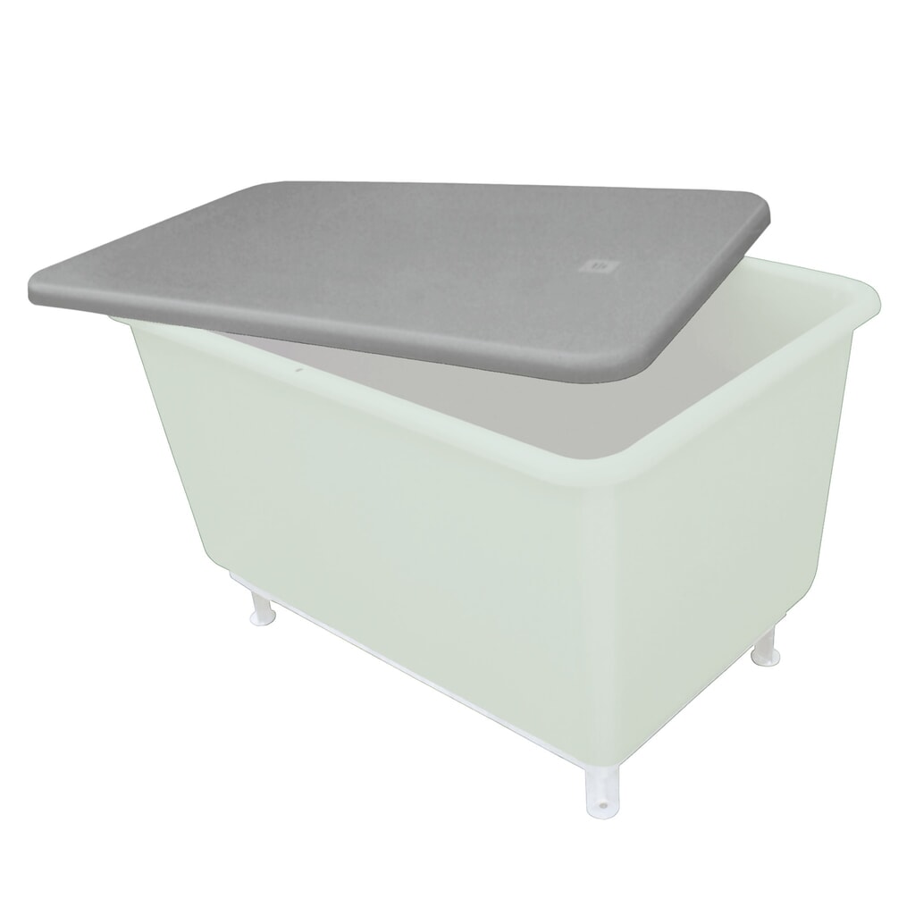 Flachdeckel für Rechteckbehälter CEMO aus GFK, Breite 880 mm Produktabbildung: Flachdeckel für Rechteckbehälter CEMO aus GFK, Breite 880 mm