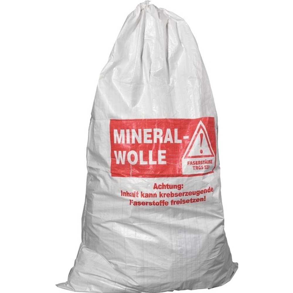 Produktabbildung: Flachsack Standard PP, Polypropylen 70 g/m², Länge 2200 mm Breite 1400 mm, Aufdruck: Mineralwolle
