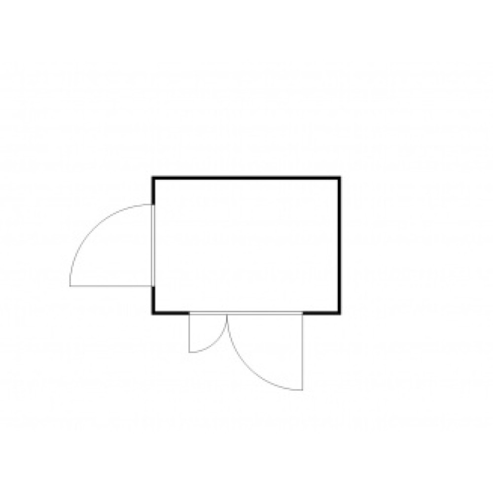 Produktabbildung Nr. 2: FLADAFI® Materialcontainer, verzinkt, zerlegt, 6 m², ohne Boden, HxBxT 2.115 x 3.050 x 2.170 mm, Doppelflügeltür (asymmetrische Teilung), mittig in Breitseite, Zusatztür