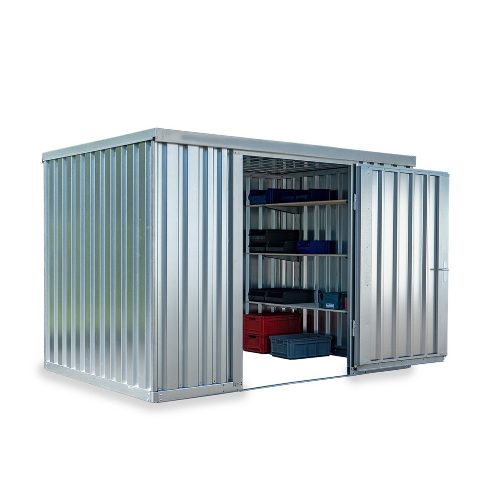 Produktabbildung: FLADAFI® Materialcontainer Einzelmodul, HxBxT 2.150 x 3.050 x 2.170 mm, zerlegt, ohne Holzfußboden, verzinkt
