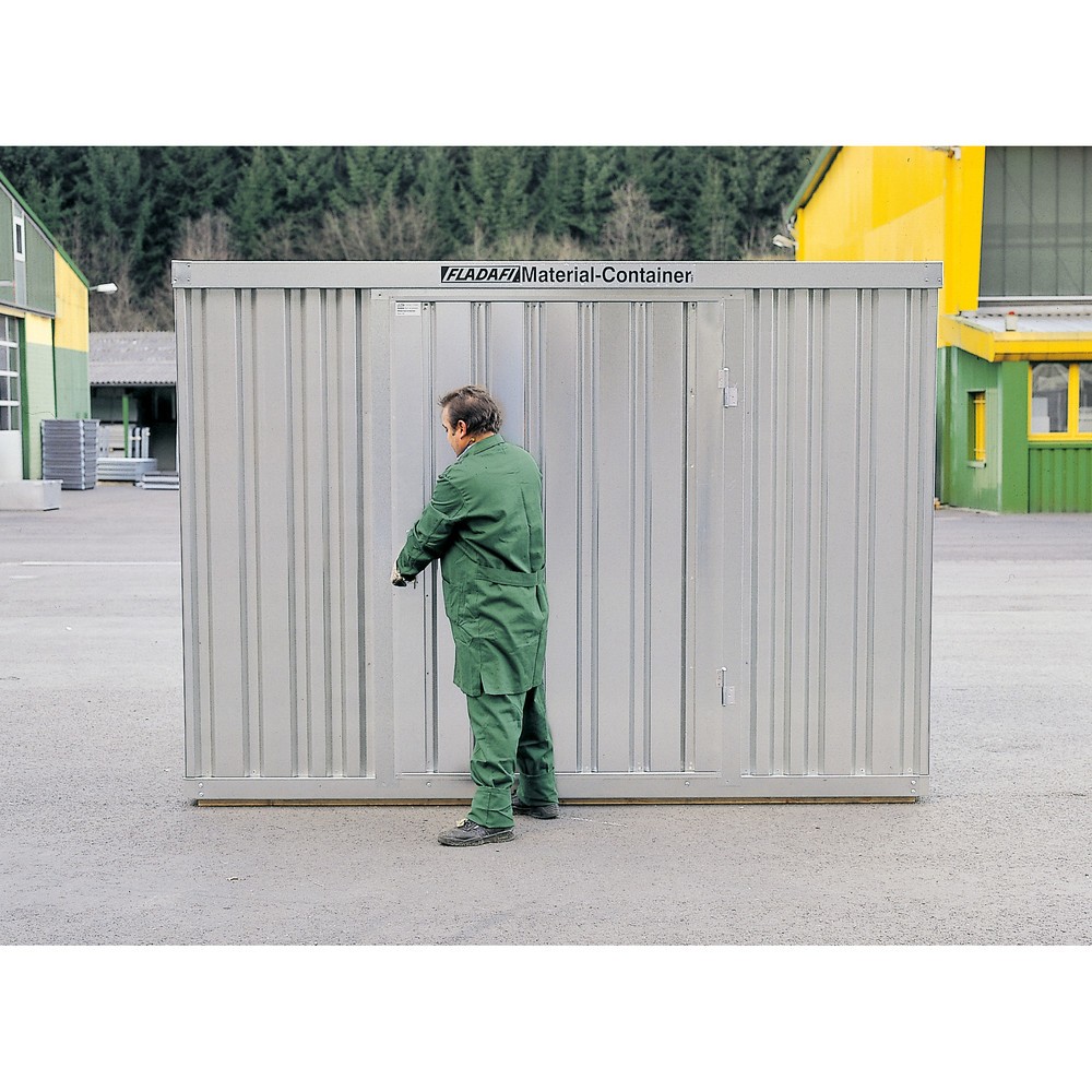 Produktabbildung Nr. 2: FLADAFI® Materialcontainer Einzelmodul, HxBxT 2.150 x 5.080 x 2.170 mm, zerlegt, Holzfußboden, verzinkt